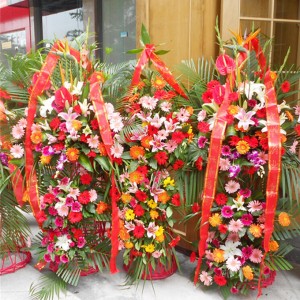 三层开业花篮/一对花篮--大展鸿图花蓝